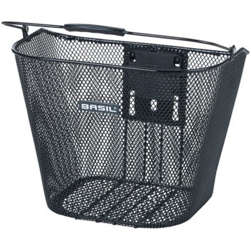 Basil bremen front wheel basket with ahead stemholder klickfix black 1