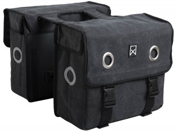 Doppelte canvas taschen schwarz   11001